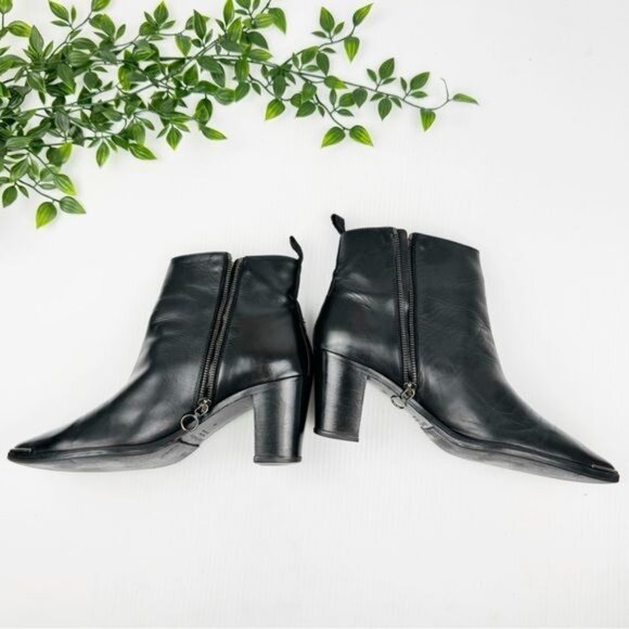 ACNE STUDIOS LOMA BLACK LEATHER ANKLE BOOTS 9.5 - Picture 8 of 11